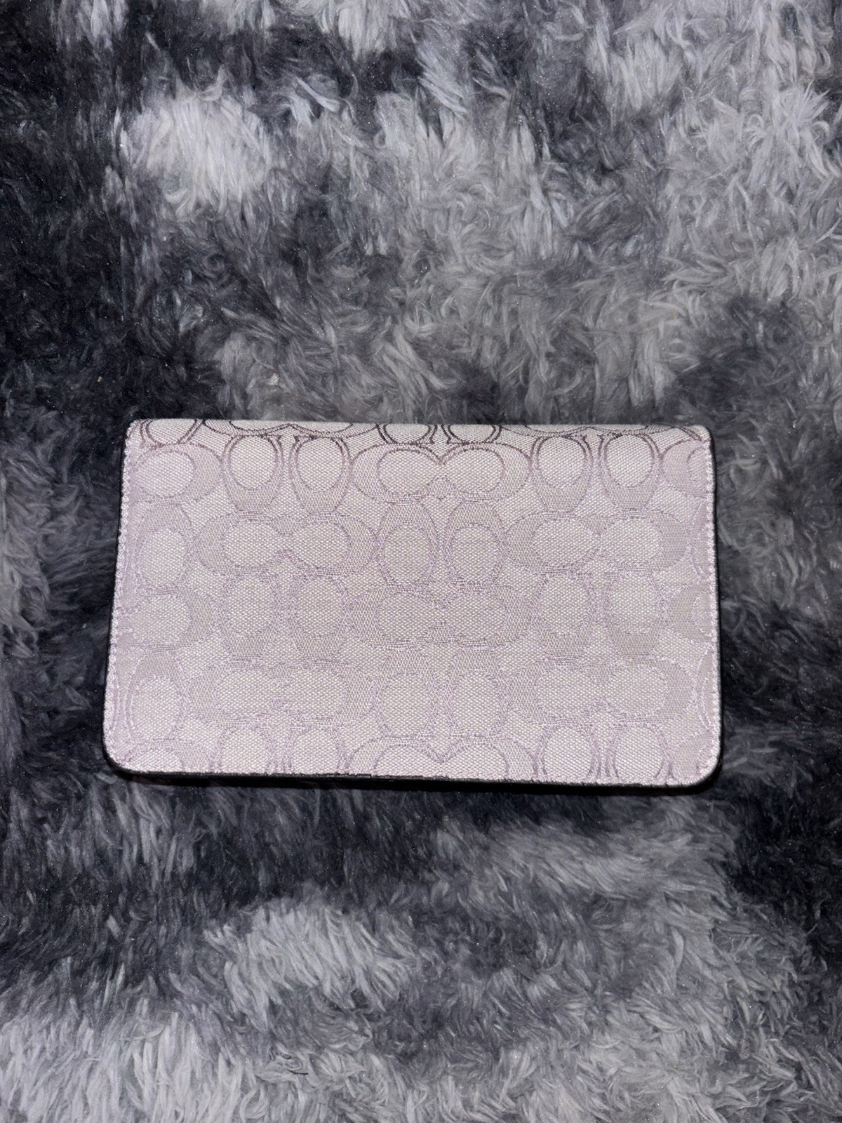 Coach Purse with Repeating Circular Logo Pattern In Purple and New with Tags