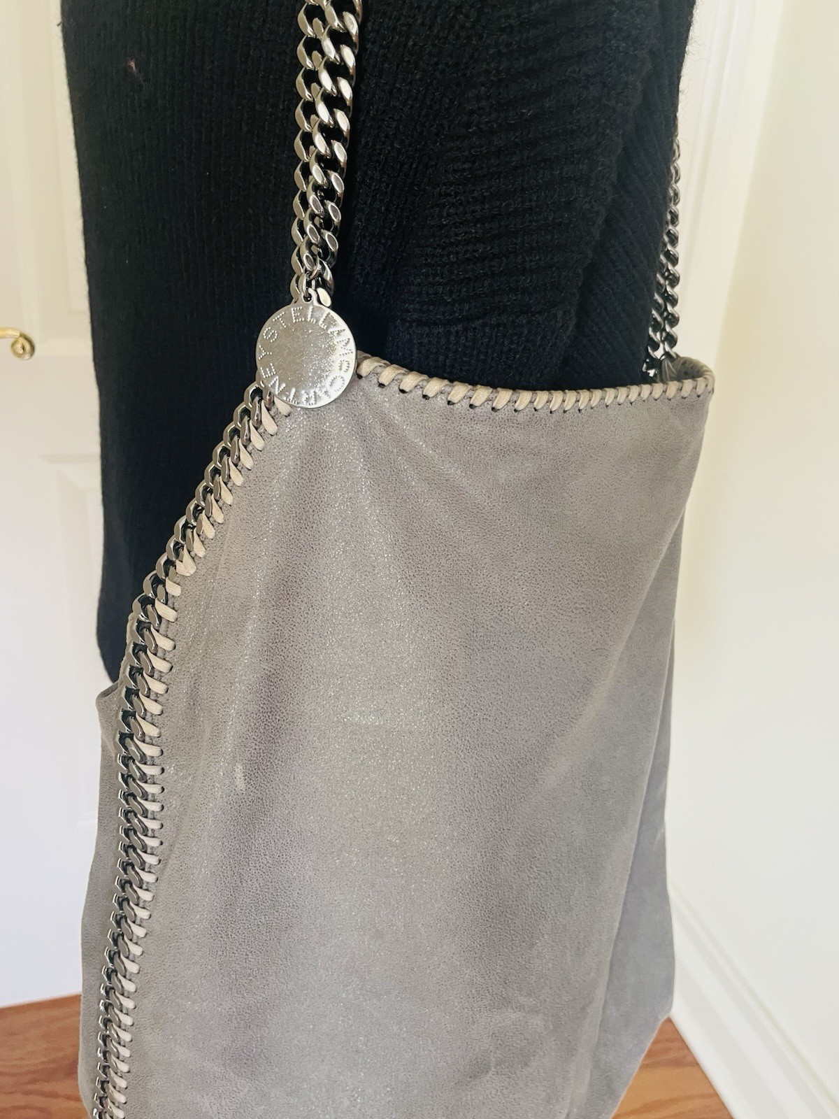 Stella McCartney Falabella Large Tote Bag Gray with Chain Trim (1,293)