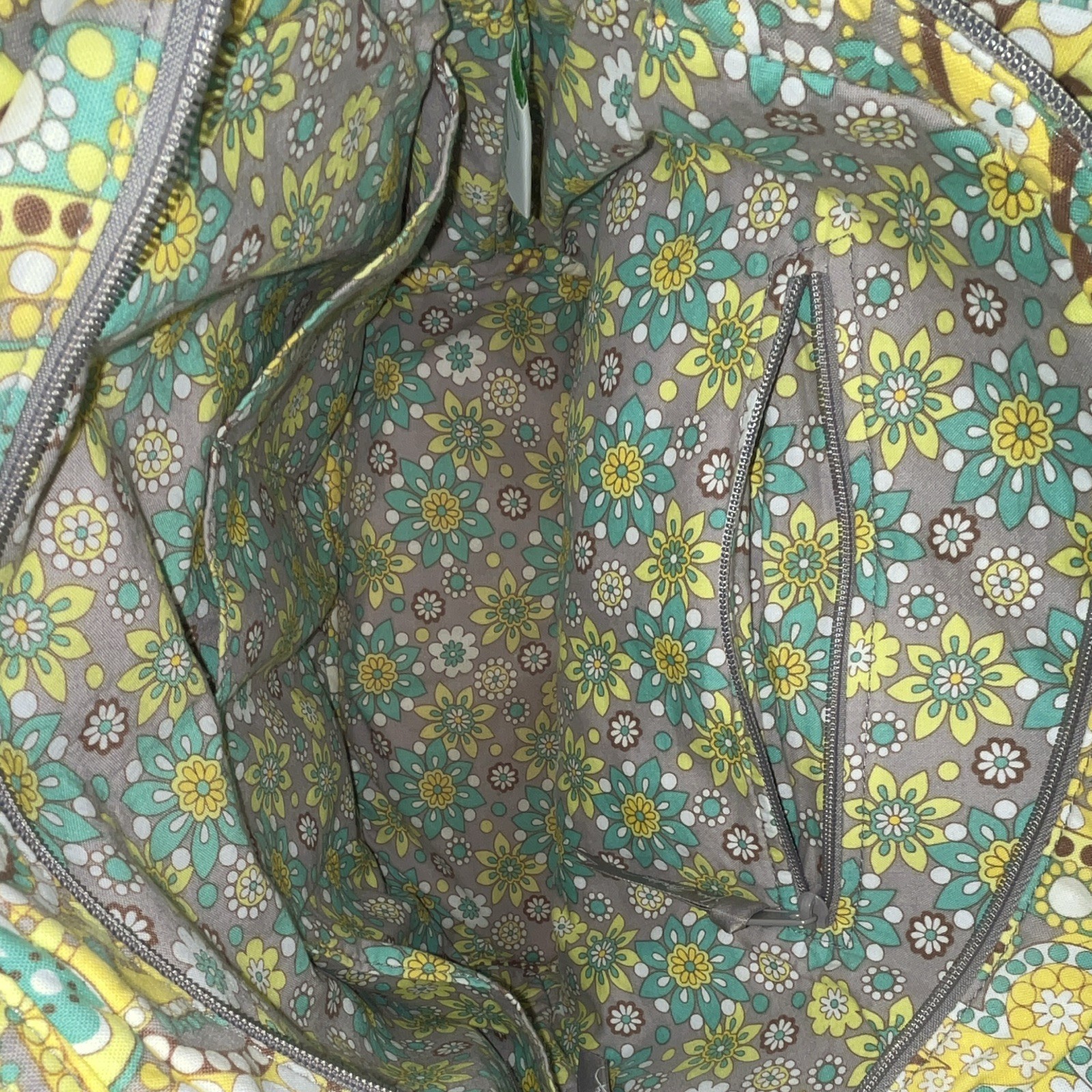 Vera Bradley Paisley Floral Shoulder Bag Yellow/Green/Gray/White Shoulder Strap