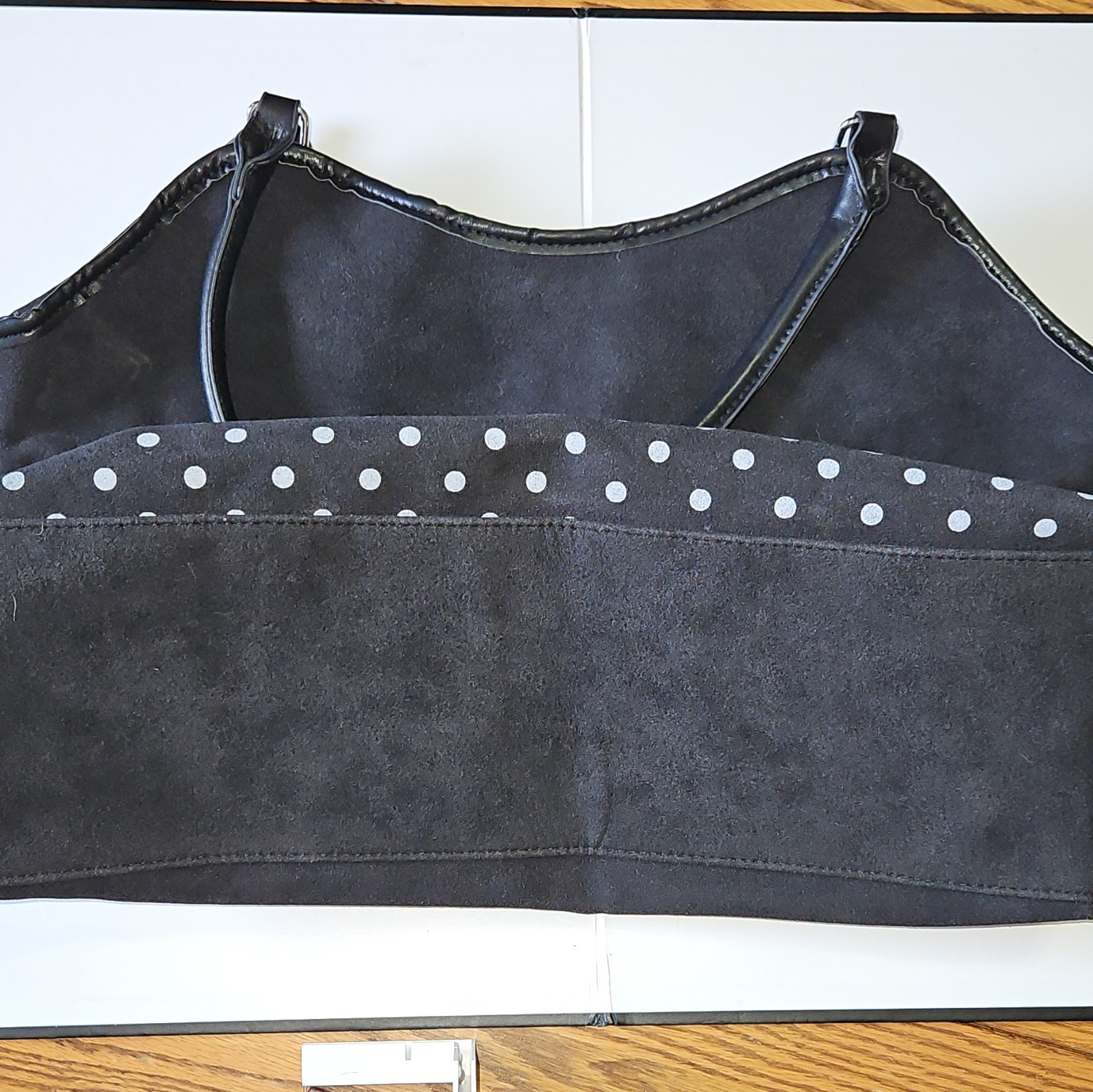 NORDONORO Black & White Polka Dot Shoulder Bag, Zip, Lined, Inner Pockets