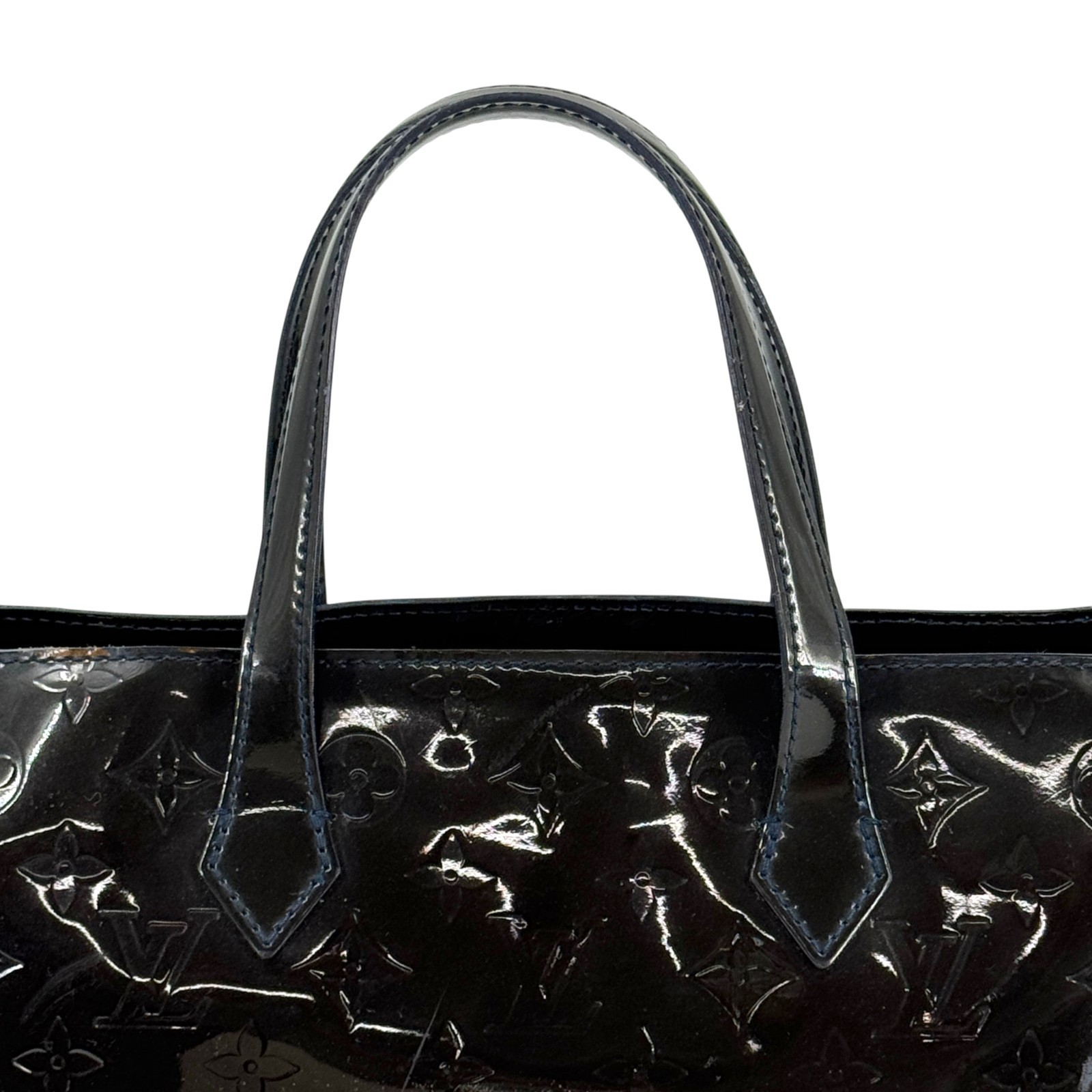 LOUIS VUITTON Wilshire PM Monogram Vernis Patent Black Handbag M93641