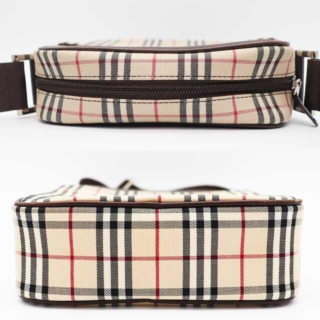 Burberry Nova Check Canvas PVC Leather Shoulder Crossbody Bag Auth