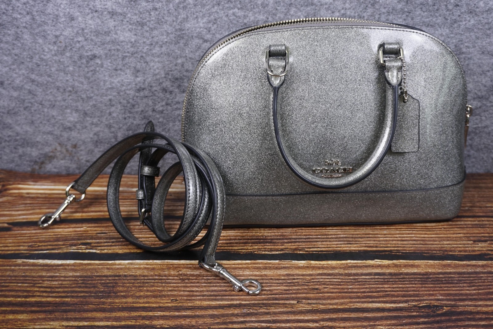 Coach Glitter Patten Leather Sierra Silver *New with Tags*