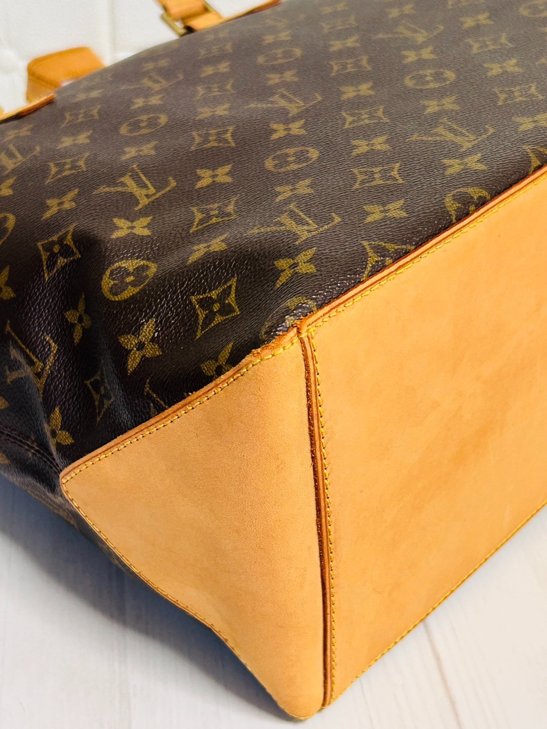 Louis Vuitton Monogram Cabas Mezzo M51151 Brown Tote Shoulder Bag LV