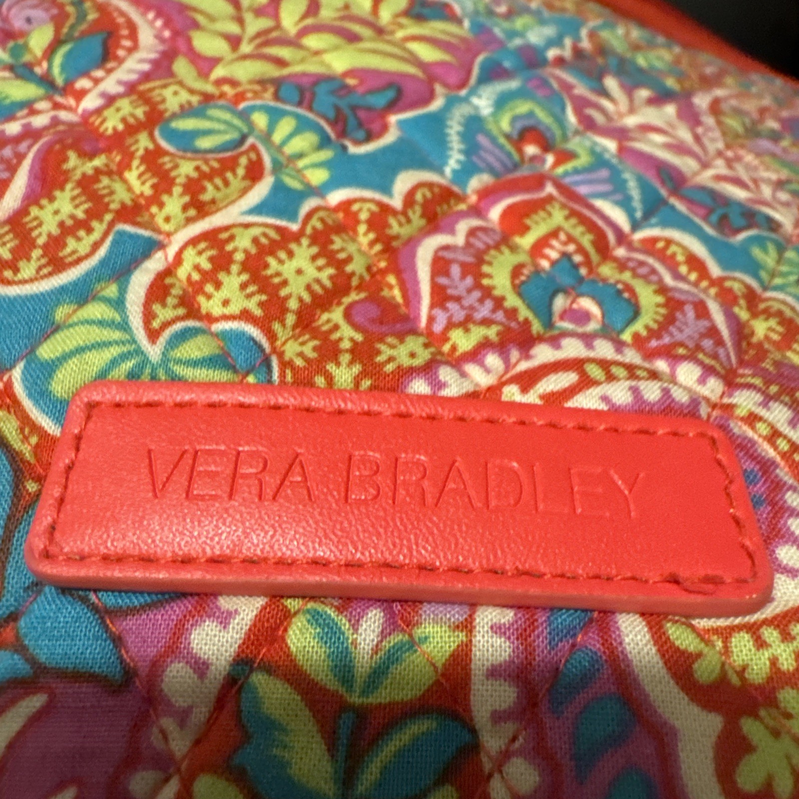 VERA BRADLEY Soft Quilted Floral Zipper Computer Laptop Sleeve Case 11″ x 14″