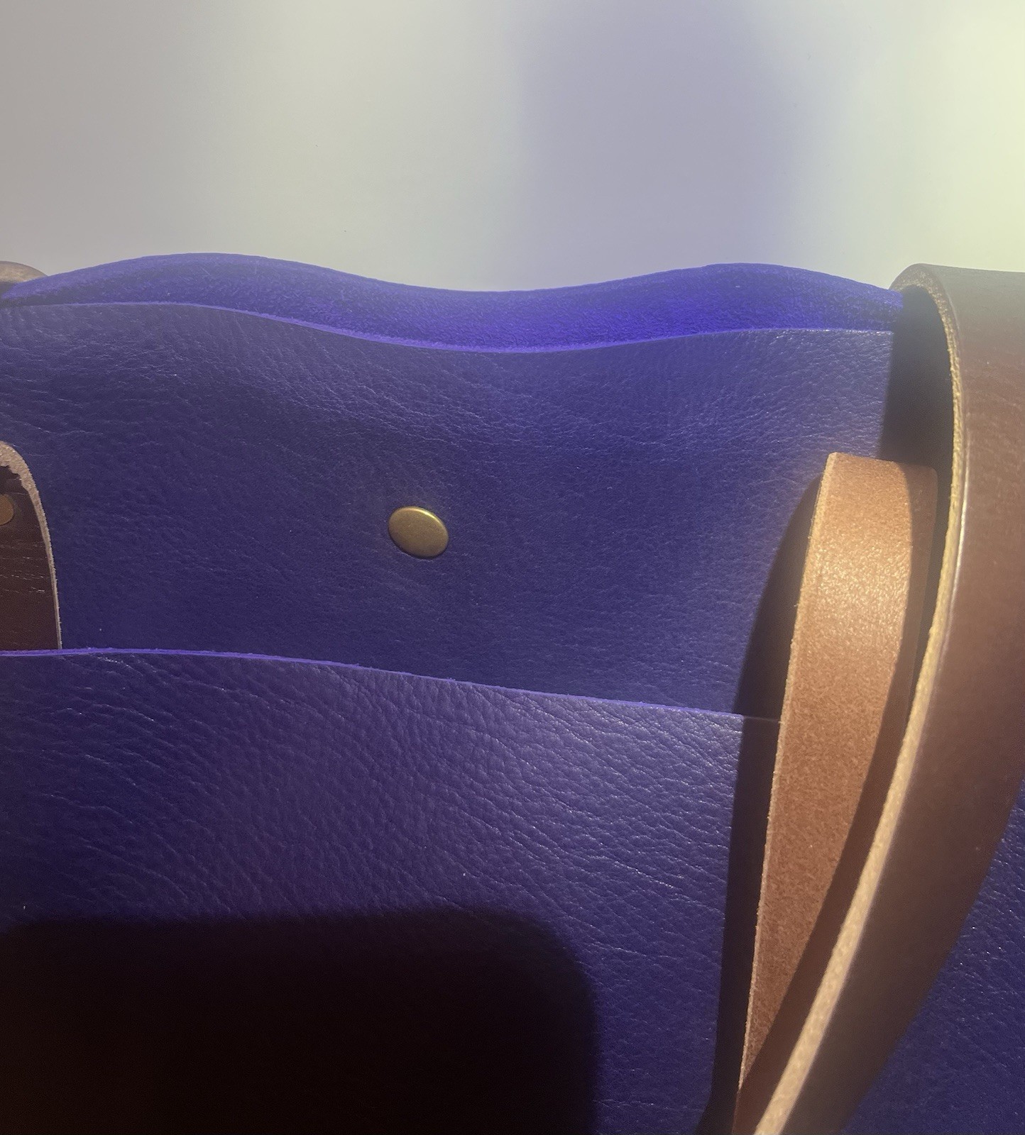 💜 New, Go Forth Goods Violet Medium Avery Tote, 10” Straps, Pocket 💜