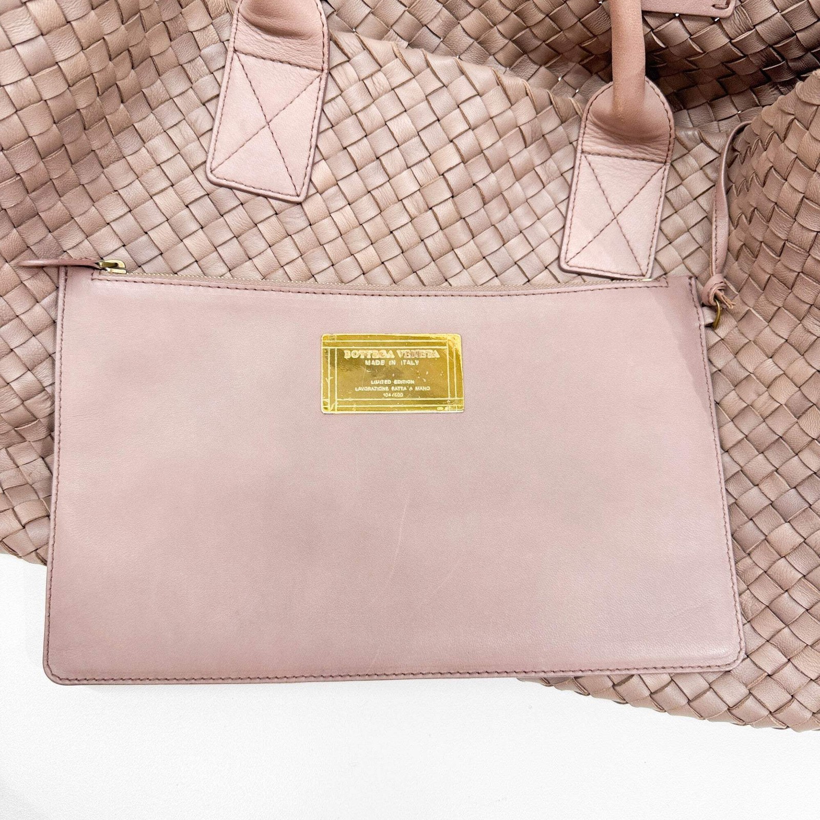 BOTTEGA VENETA Cabat Intrecciato Mauve Pink Tote Bag