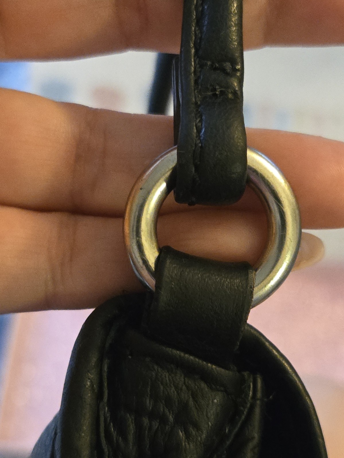 Vintage Fossil Black Leather Crossbody Turn Lock Flap Purse Key Bag Charm