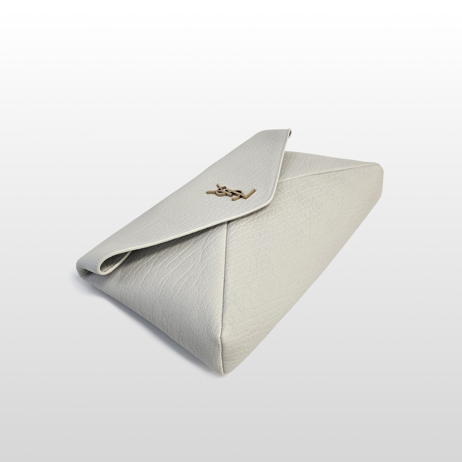 Saint Laurent Cassandra Envelope Large Pouch Bag Ivory color 156591436 [P]