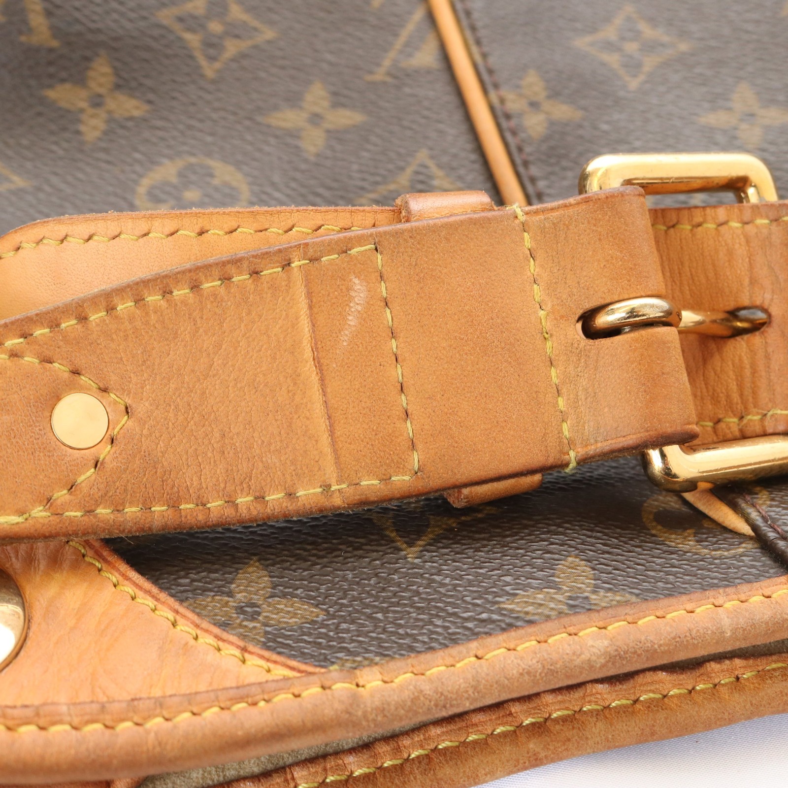Authentic Louis Vuitton M56381 Galliera GM Brown Monogram Shoulder Bag