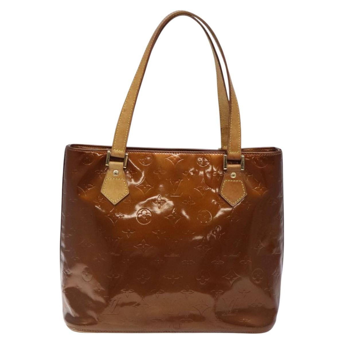 LOUIS VUITTON Monogram Vernis Houston Hand Bag Bronze M91122 LV Auth ep8512