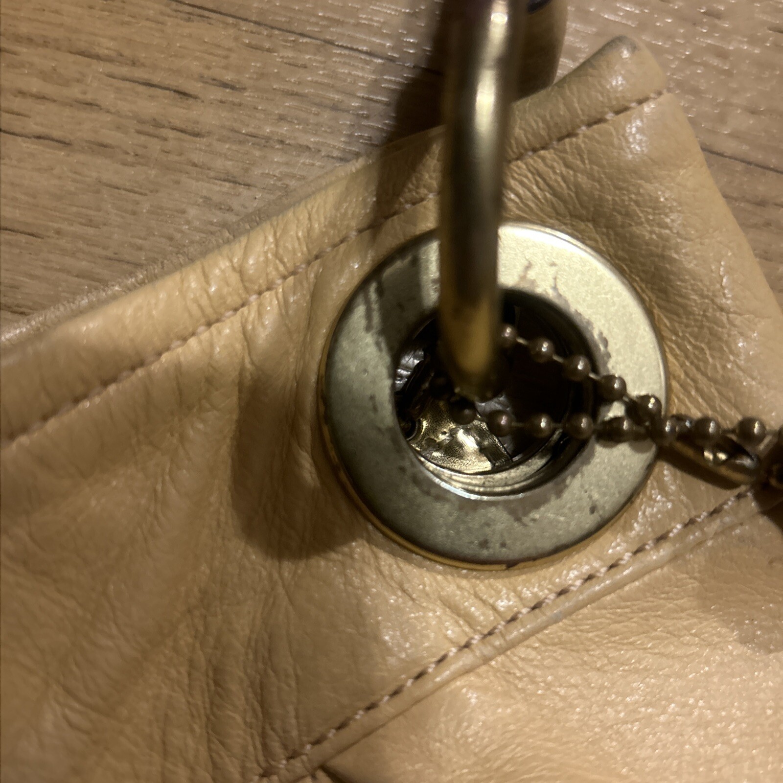 Coach Madison One strap Hobo Shoulder Bag Pale Yellow Tan Beige Color