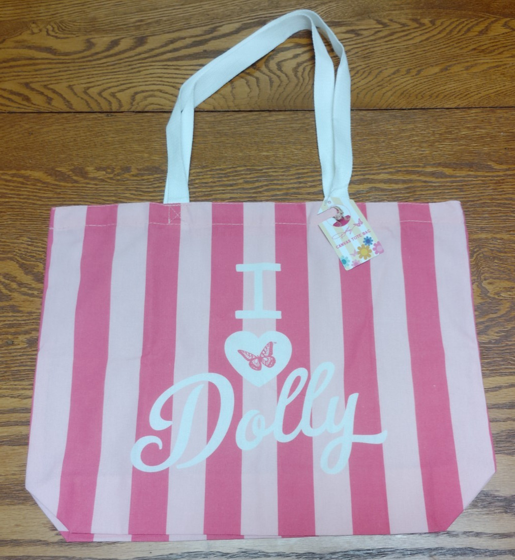 NEW Dolly Parton Canvas Tote Bag I Love Dolly Pink NWT