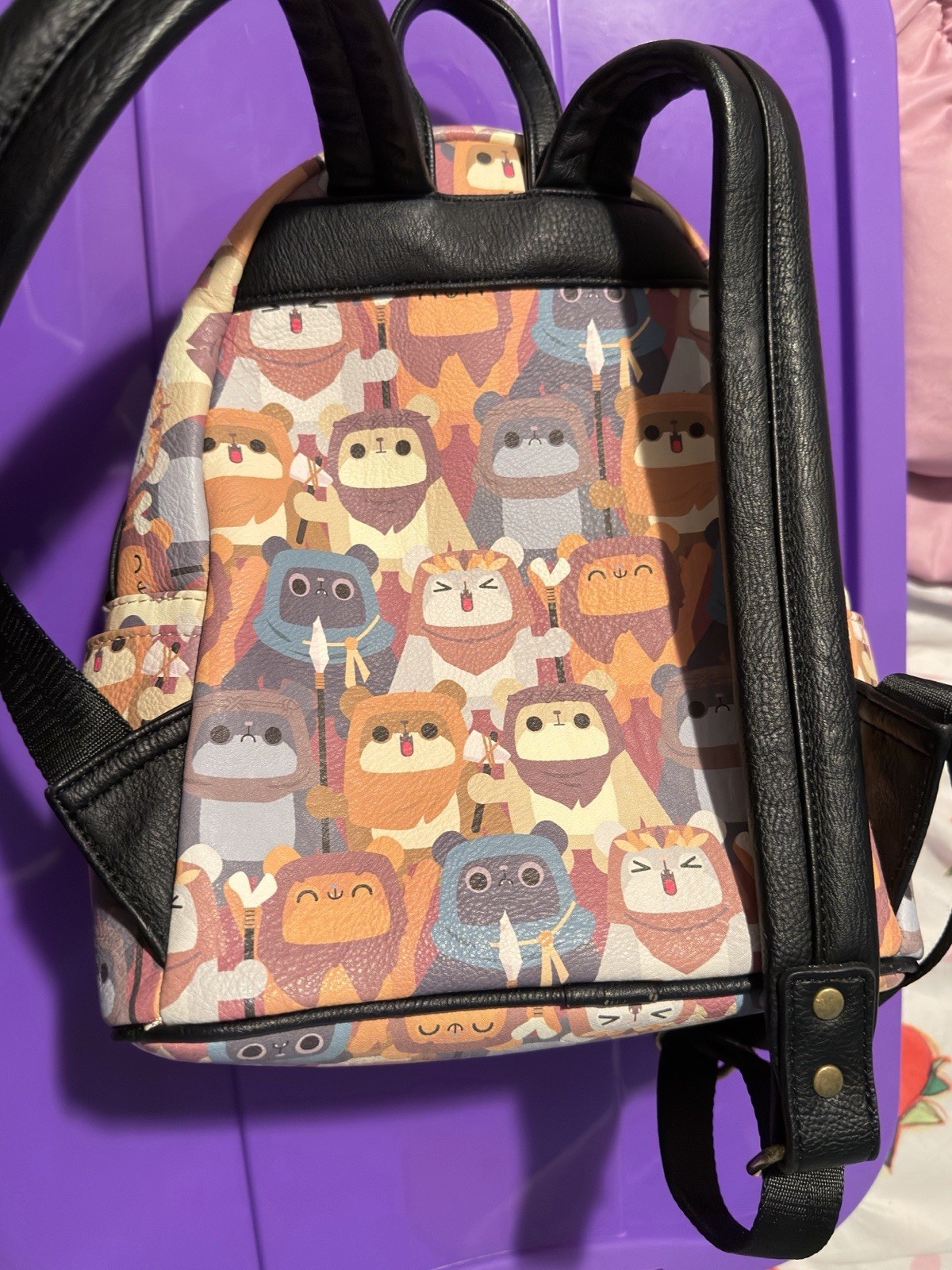 Rare Loungefly Star Wars Ewok Faux Leather Mini Backpack