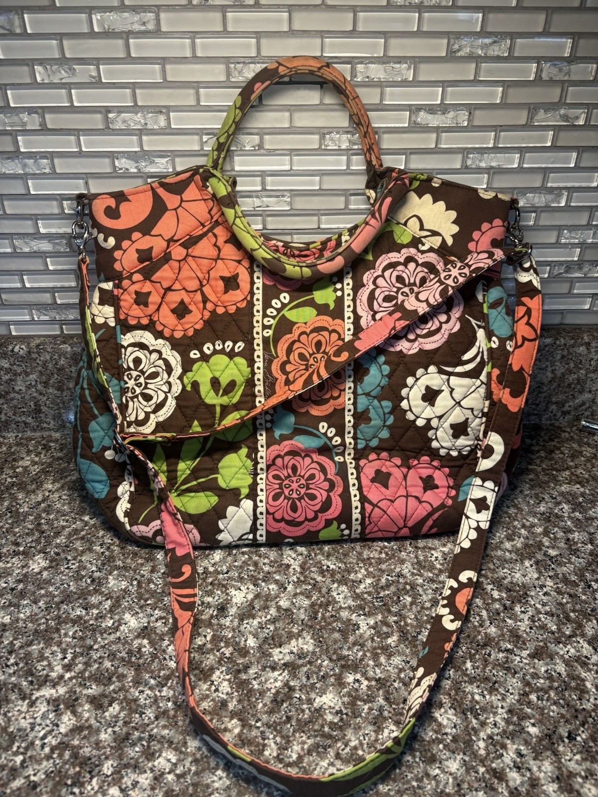 Vera Bradley Lola Two Way Crossbody Purse EUC