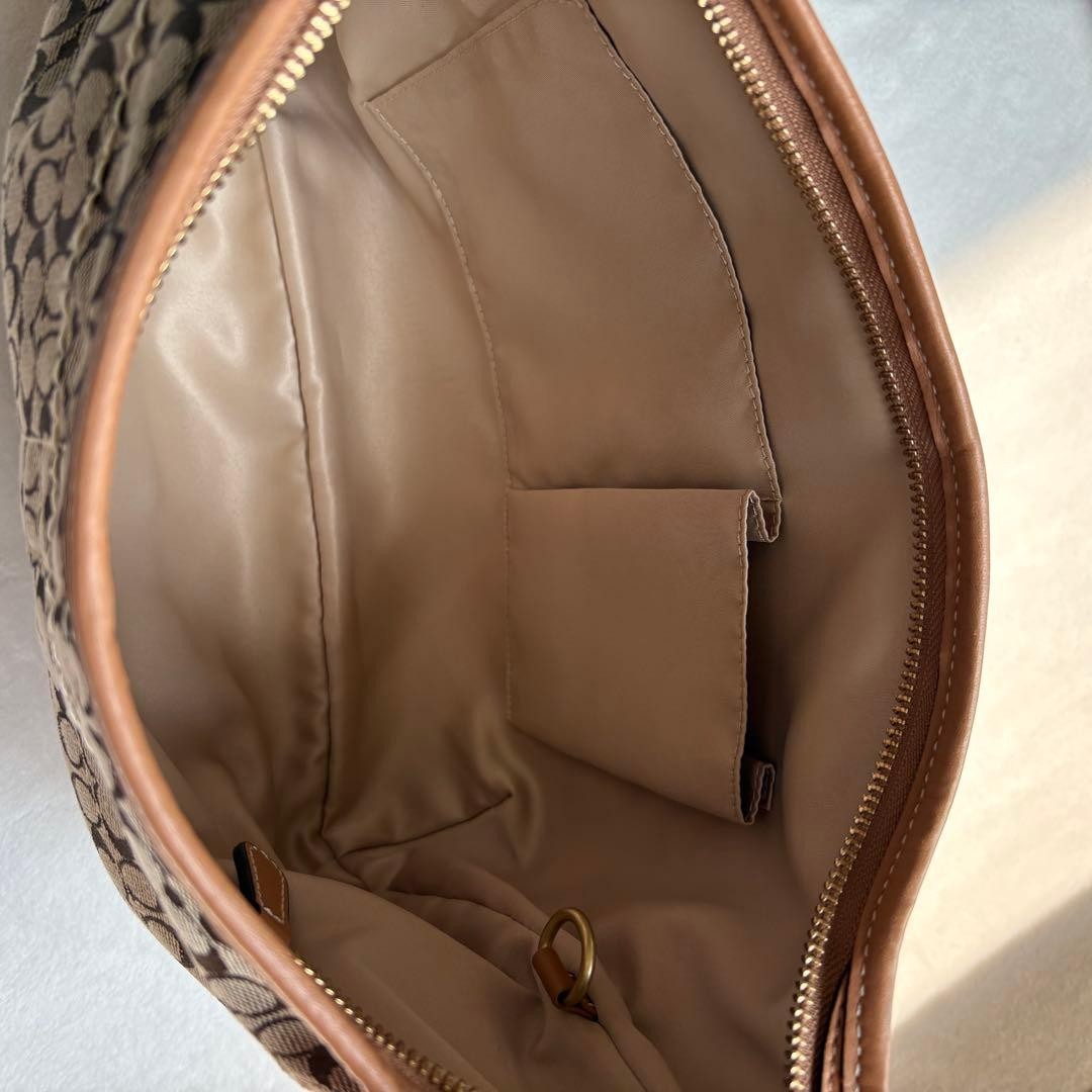 COACH One Shoulder Bag Canvas Brown Vintage Authentic From Japan #3762