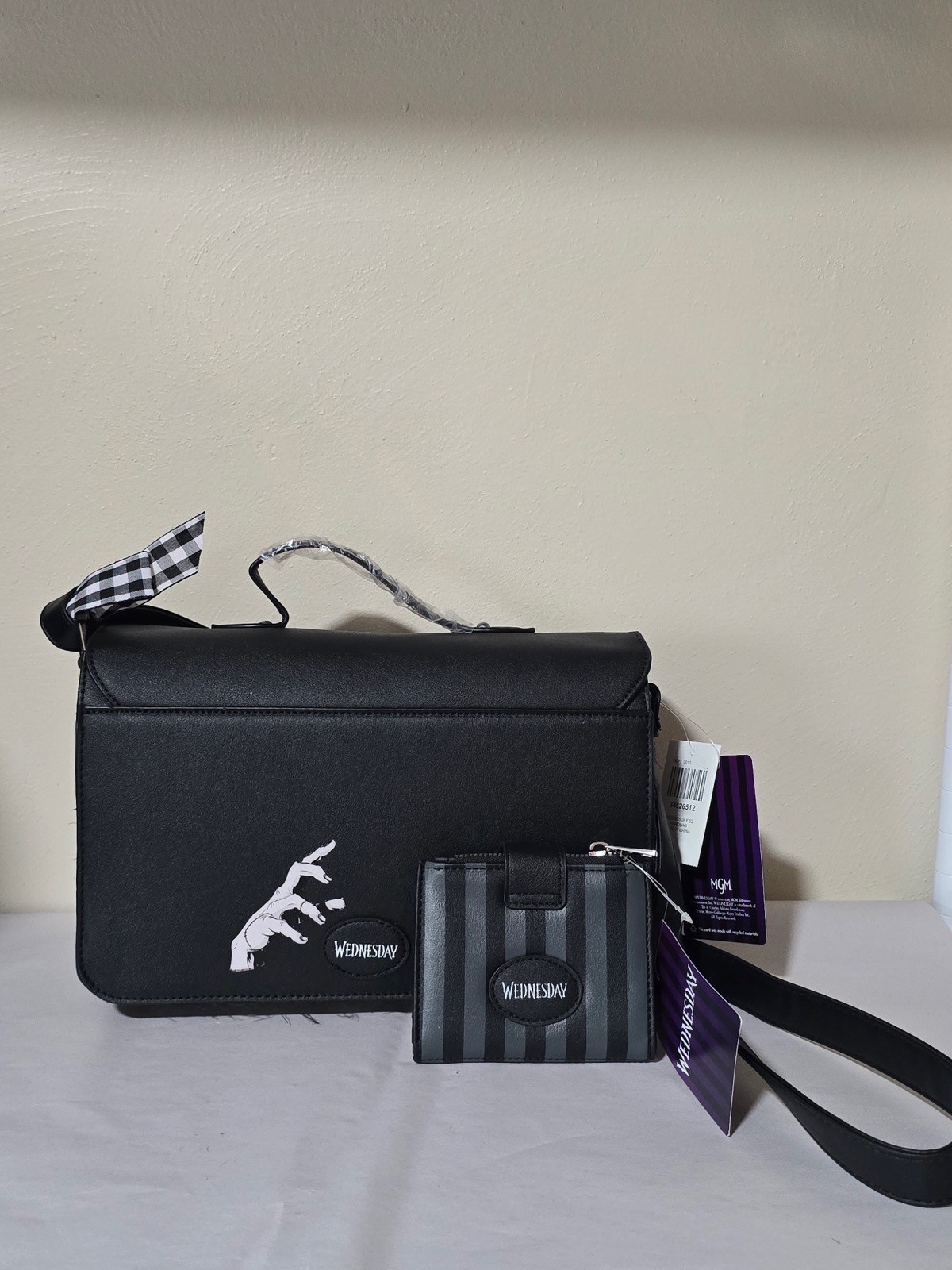 Wednesday Nevermore Academy Crossbody Bag W/ Charm Wallet Set New Tags!