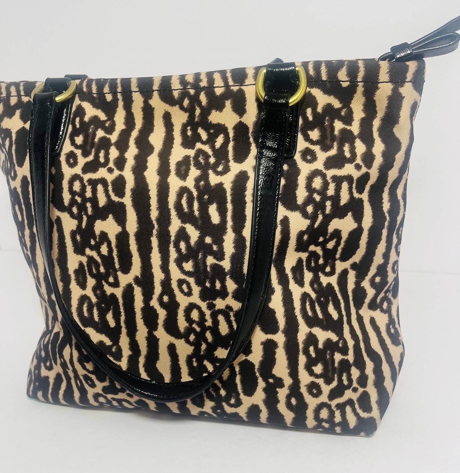 Coach Signature Leopard Ocelot Animal Print Zip Shoulder Bag