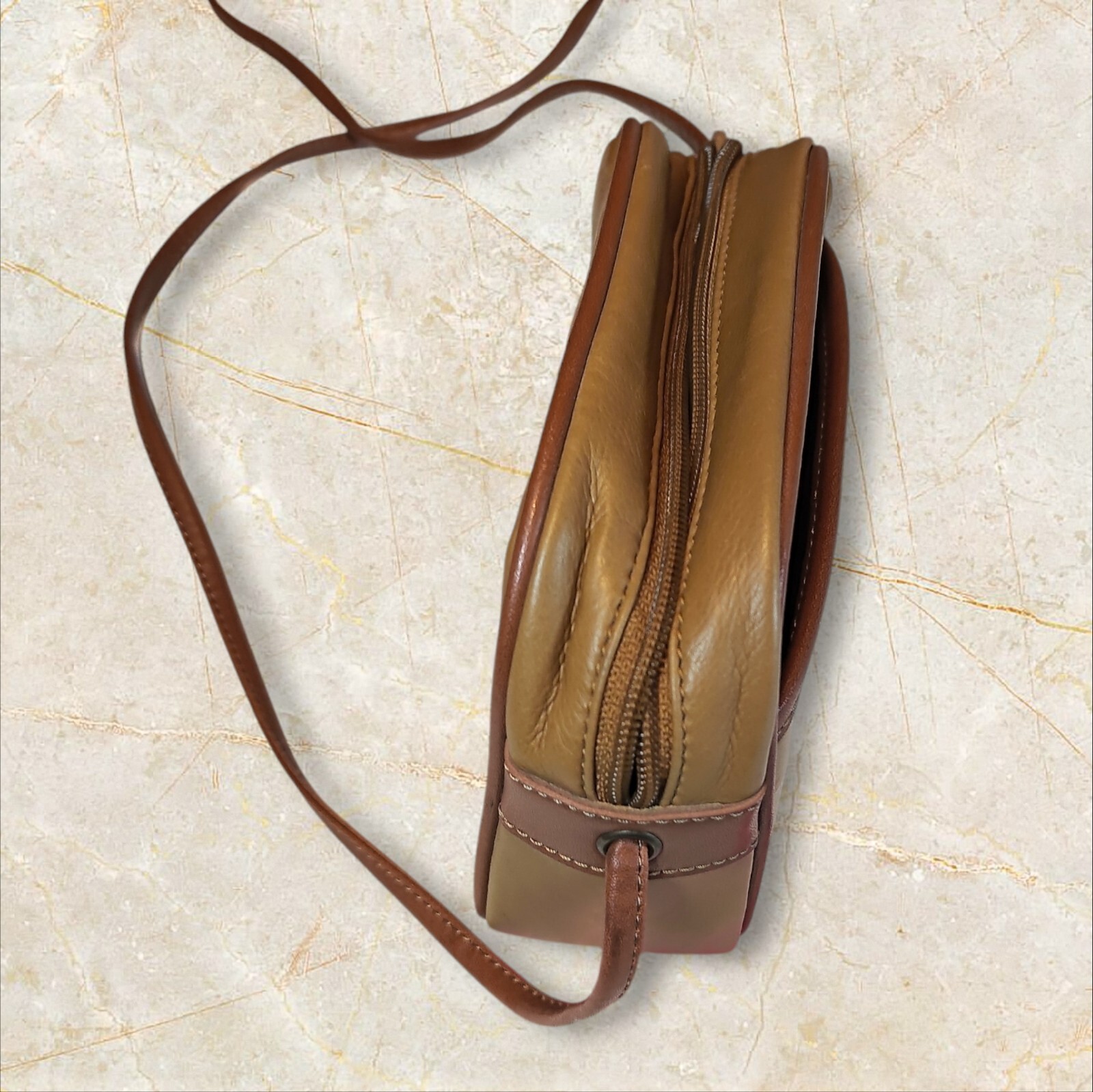 Small 6 Inch Tan Square Esprit Purse
