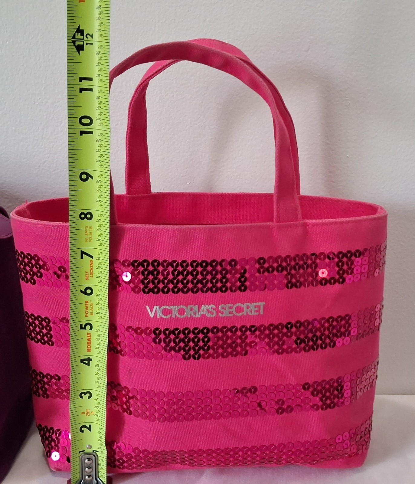Victoria’s Secret Bag Lot of 2 Purple Velvet Satchel Pink Sequin Tote Handbag
