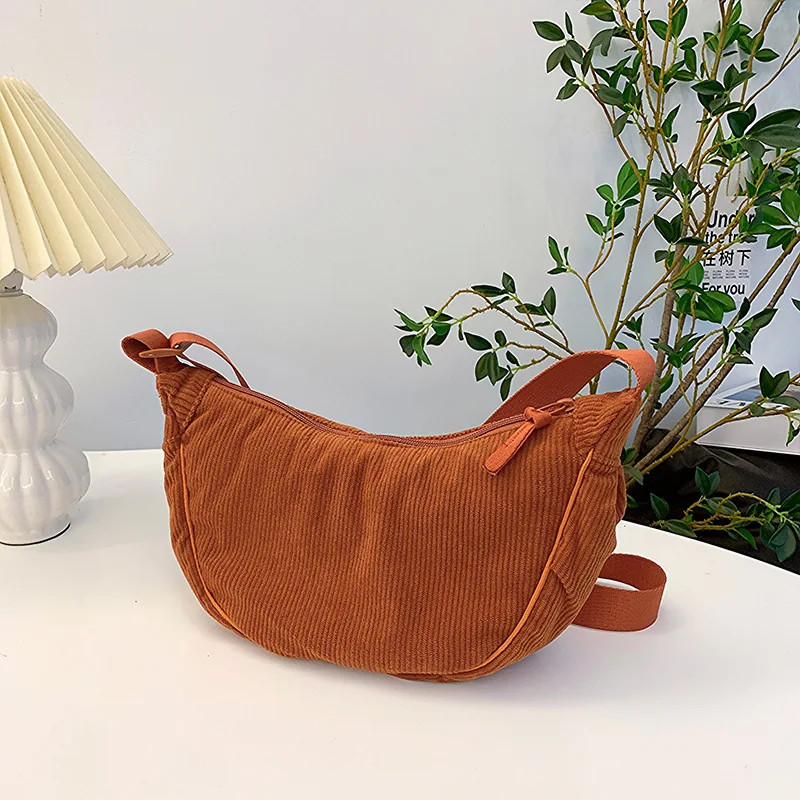 Retro Corduroy Hobo Shoulder Bag Women’s Crossbody Messenger Handbag Casual