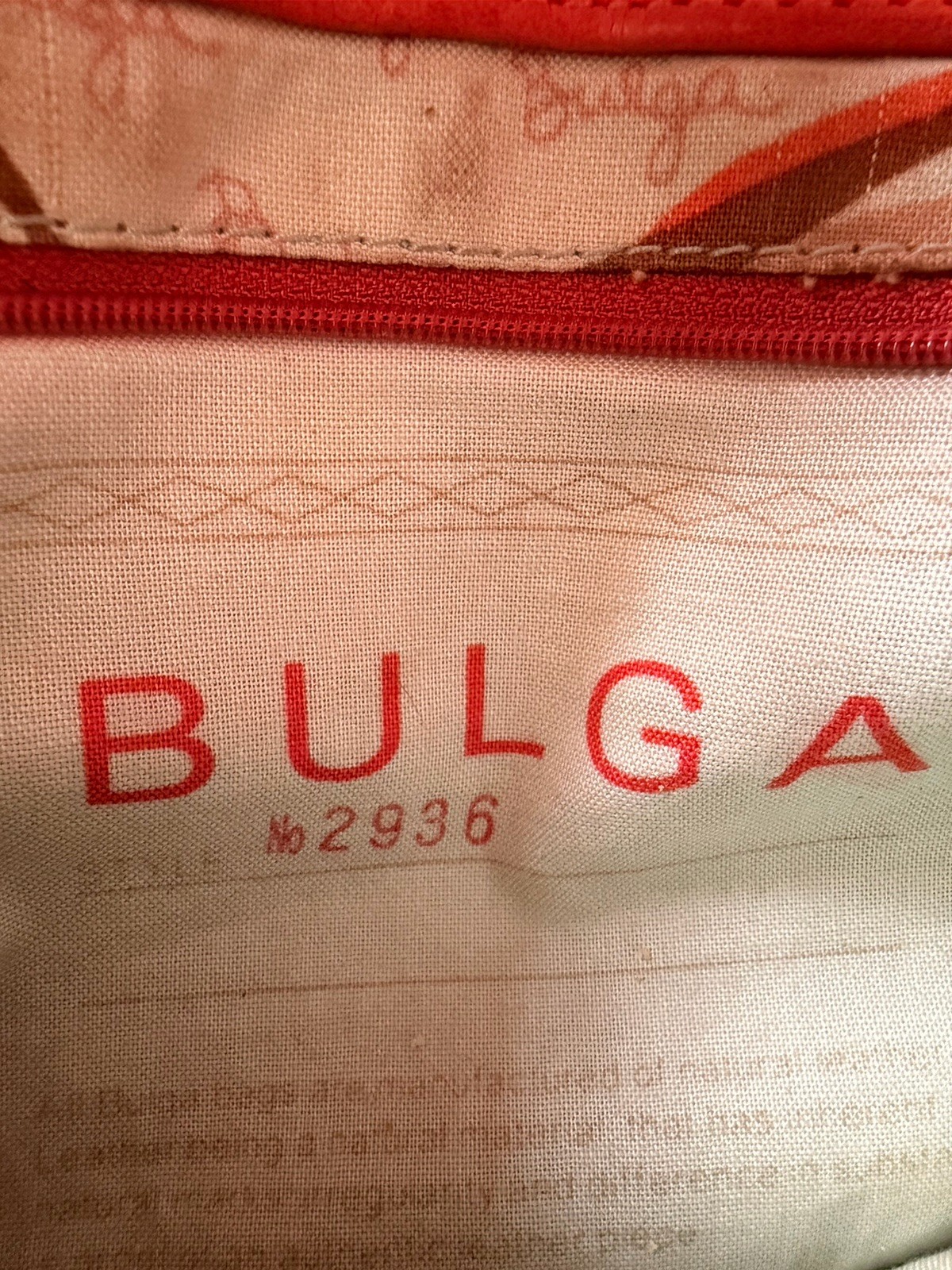 Bulga Orange Leather Hobo Shoulder Bag