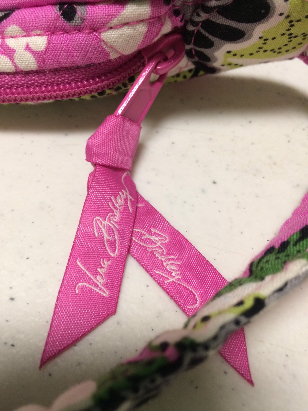 Vera Bradley Small Purse Pink Green Black Gray White Zipper Pockets