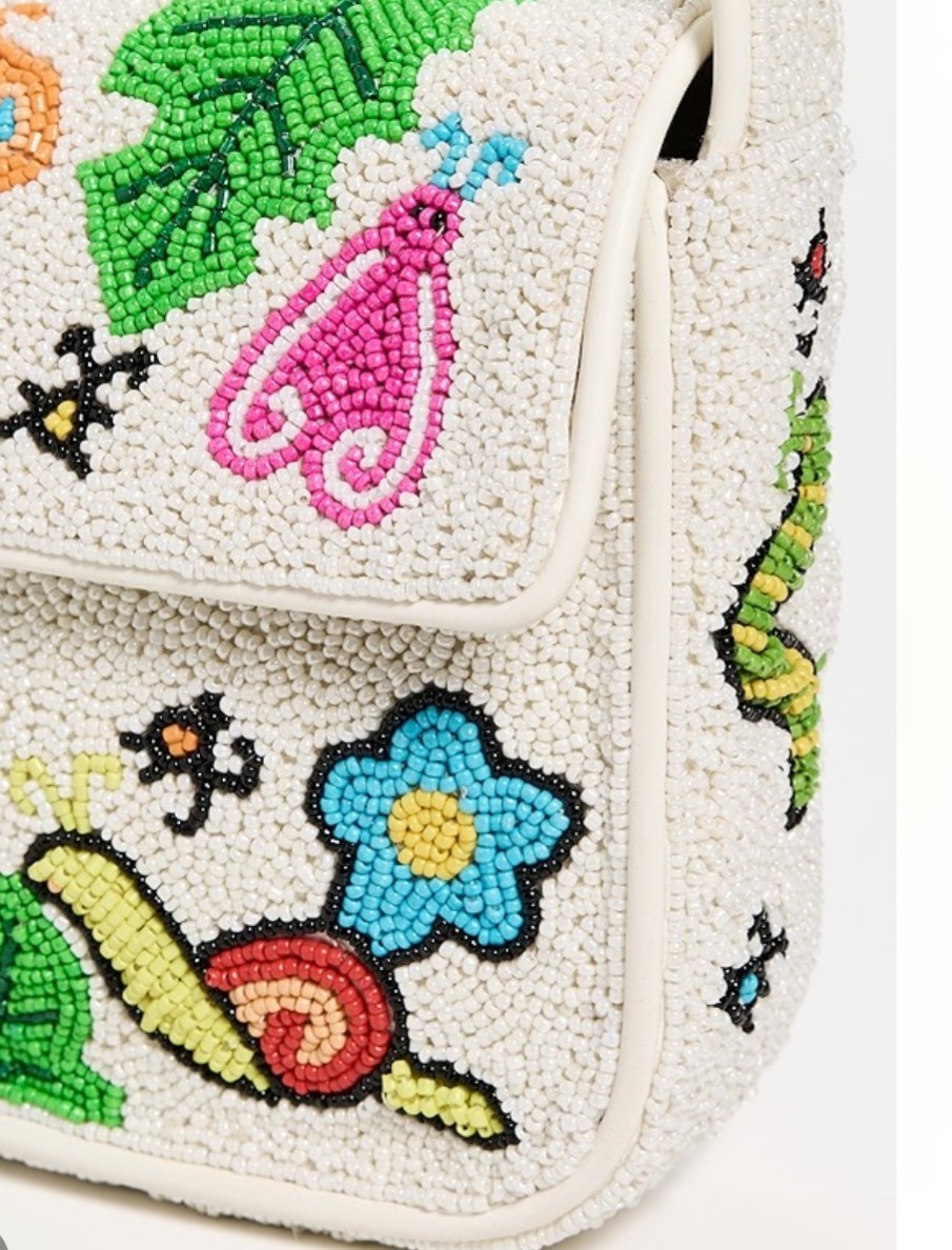 NEW Staud Tommy Beaded Shoulder Bag Bug Out Insects Butterfly Snail Summer RARE!