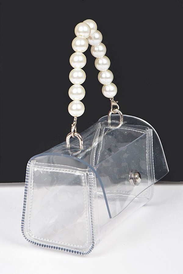 BNWT Brand New Transparent Pearl Handle Stadium Bag Cleared Bag