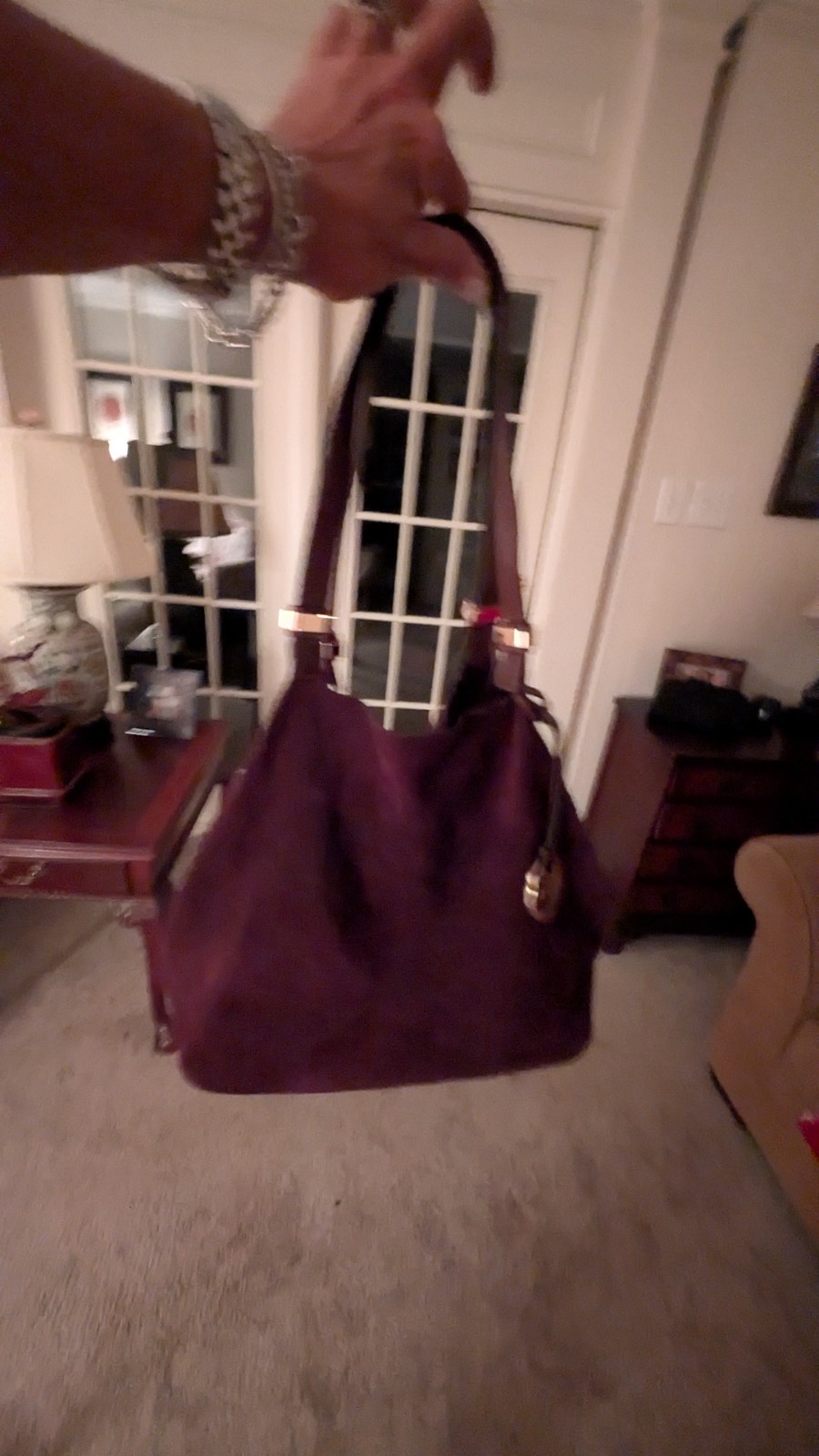 Michael Kors Suede Handbag, New!