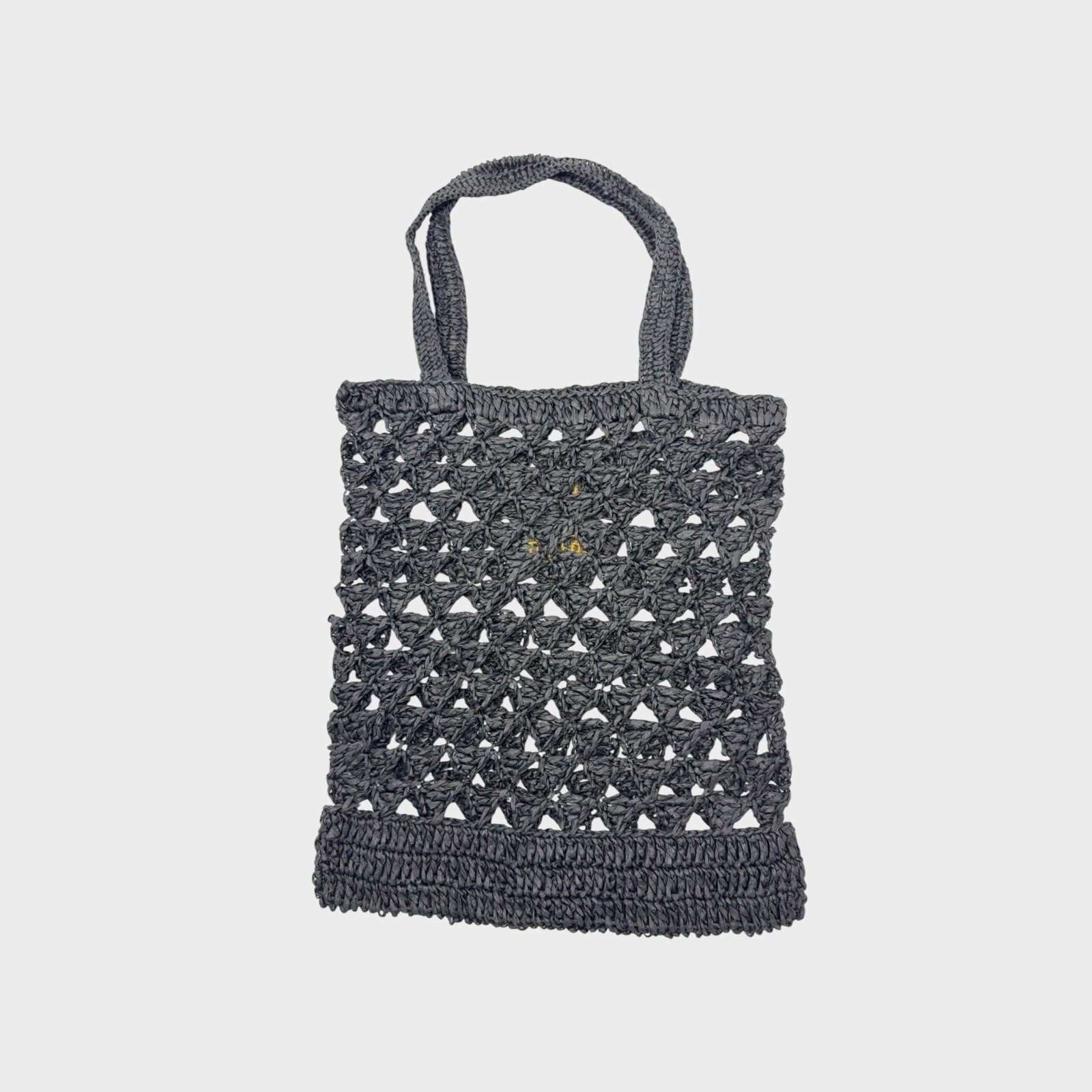 Loulu Black Woven Raffia Tote Bag – Lightweight Open-Weave Market Purse