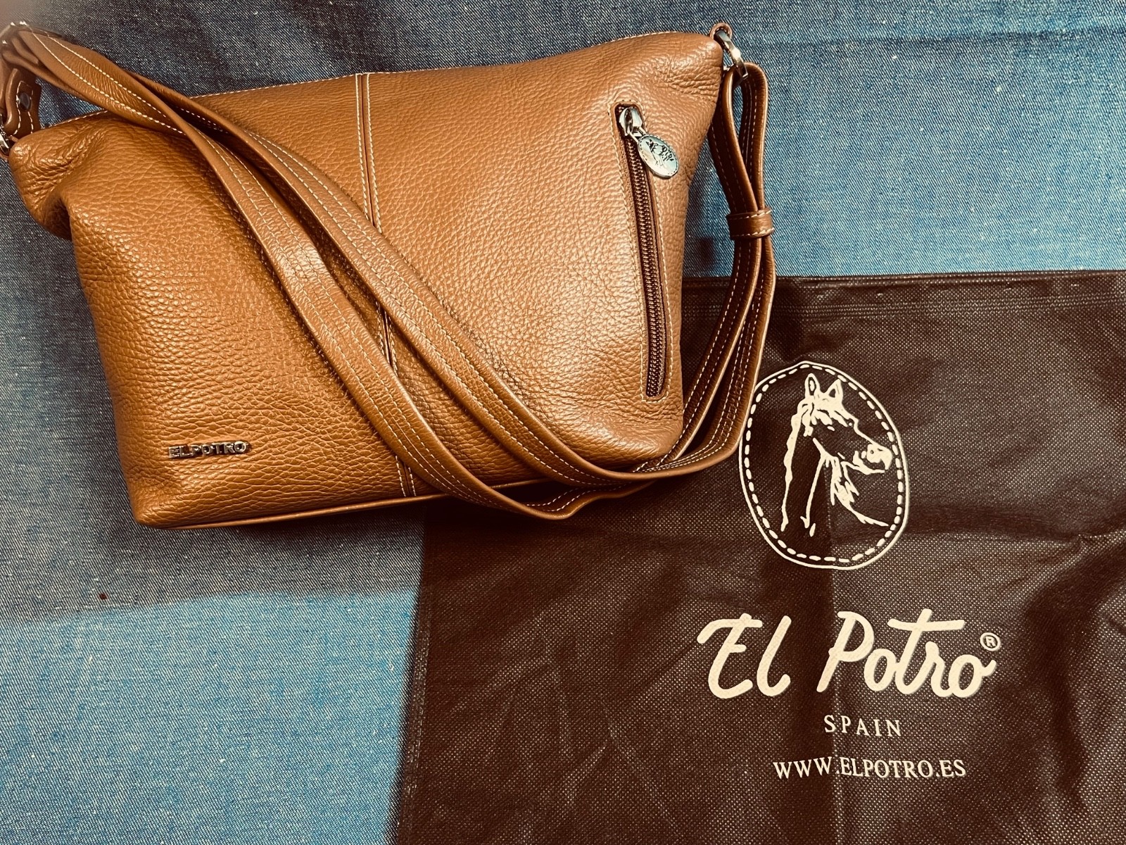 El Potro Pebbled Leather Shoulder/Crossbody Handbag Spain