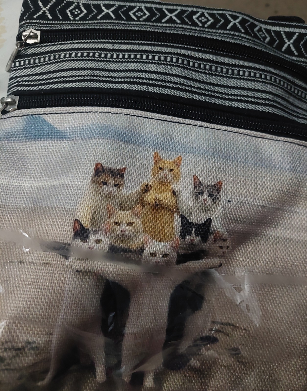 Funny Cats on Beach Crossbody Bag