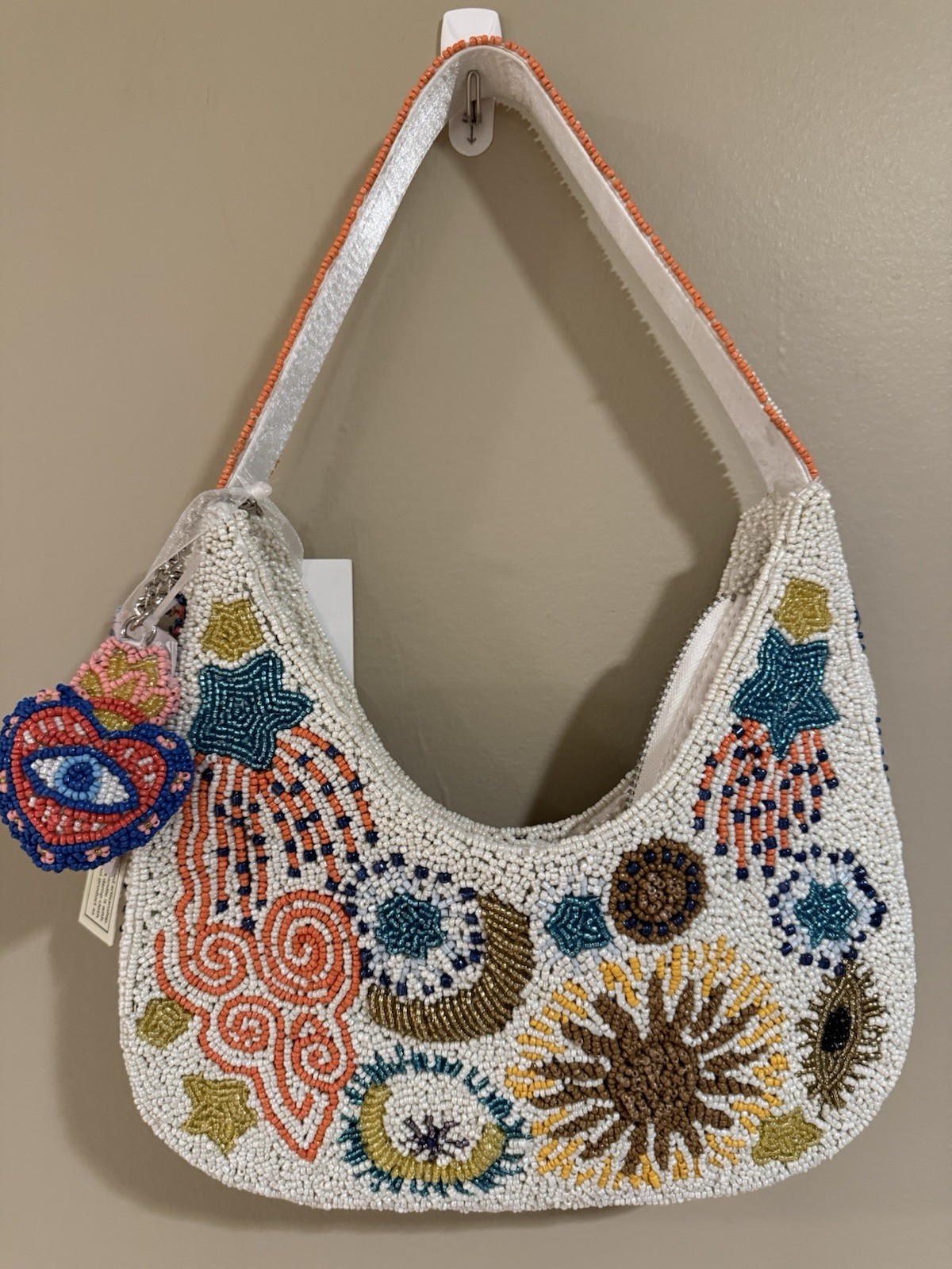 New Release Made In India Viral Beaded Sun, Moon And Stars Evil Eye Shoulder Bag