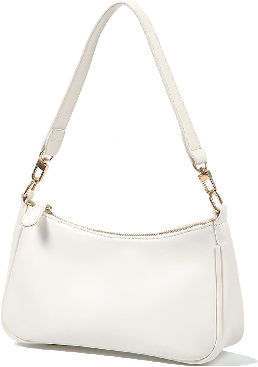 Chic White Clutch Tote Handbag with Removable Straps – Versatile Crossbody Style