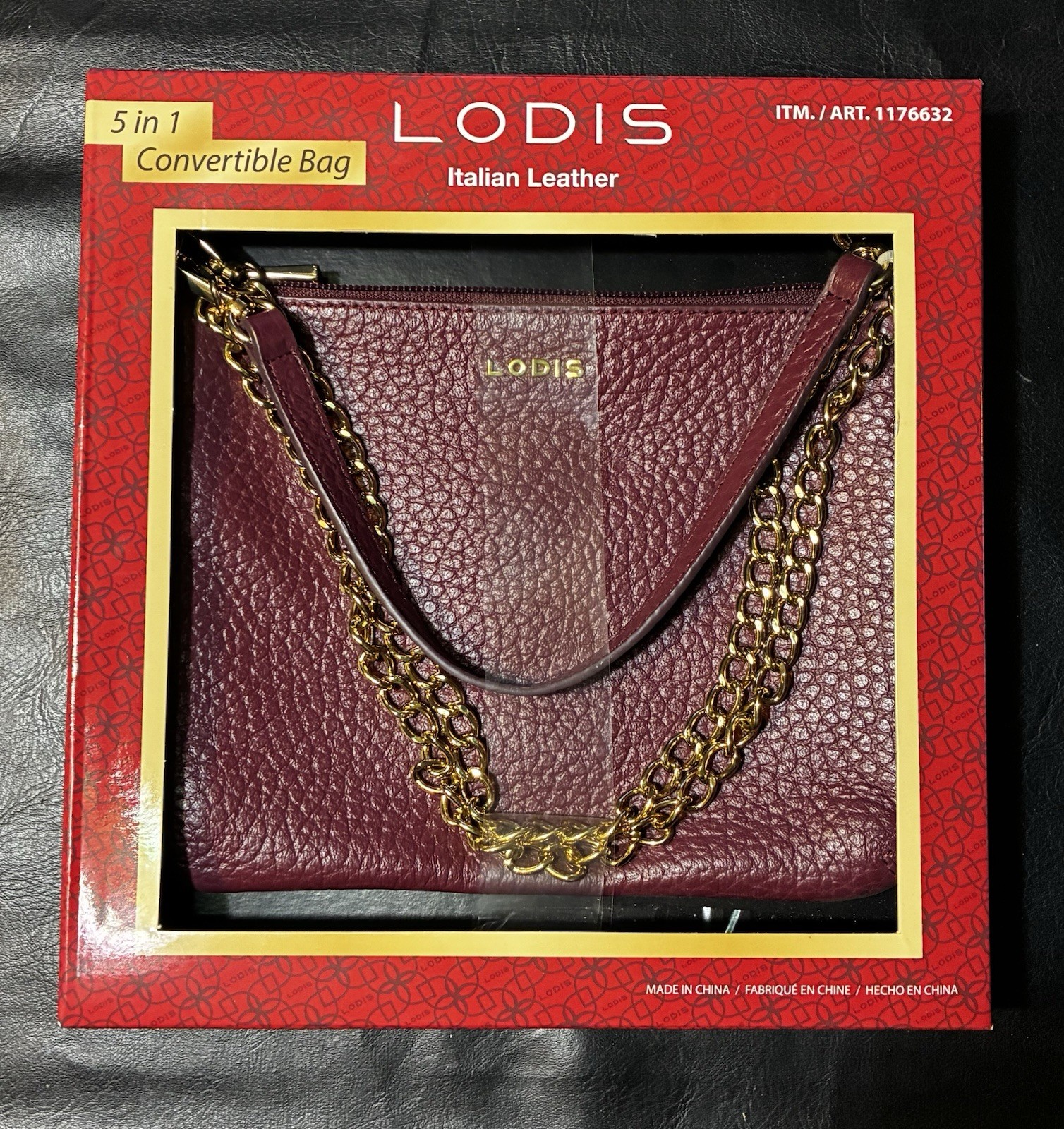 Lodis Emily Italian Leather 5 In 1 Convertible Bag NIB