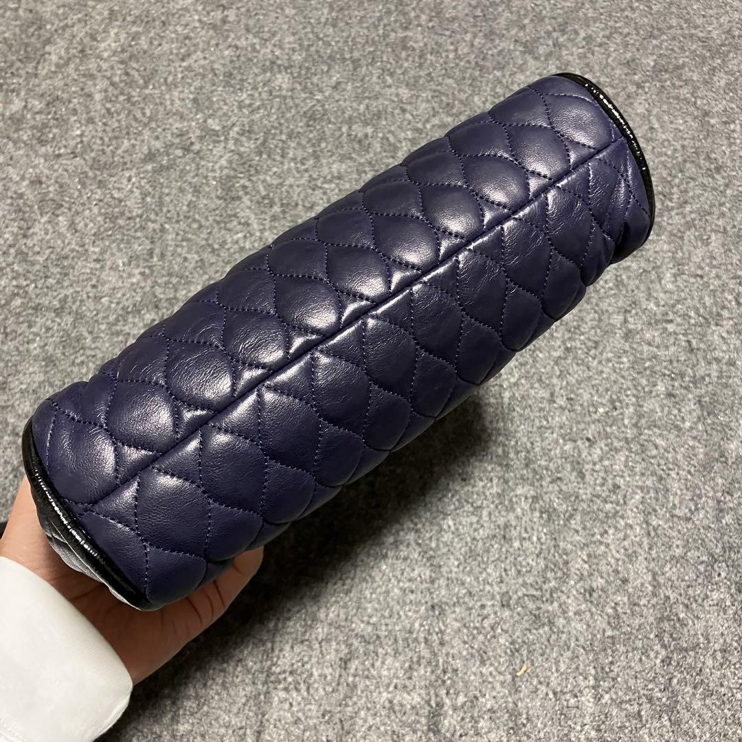 JILL STUART Clutch Quilted Bag Purple 9.6 inch