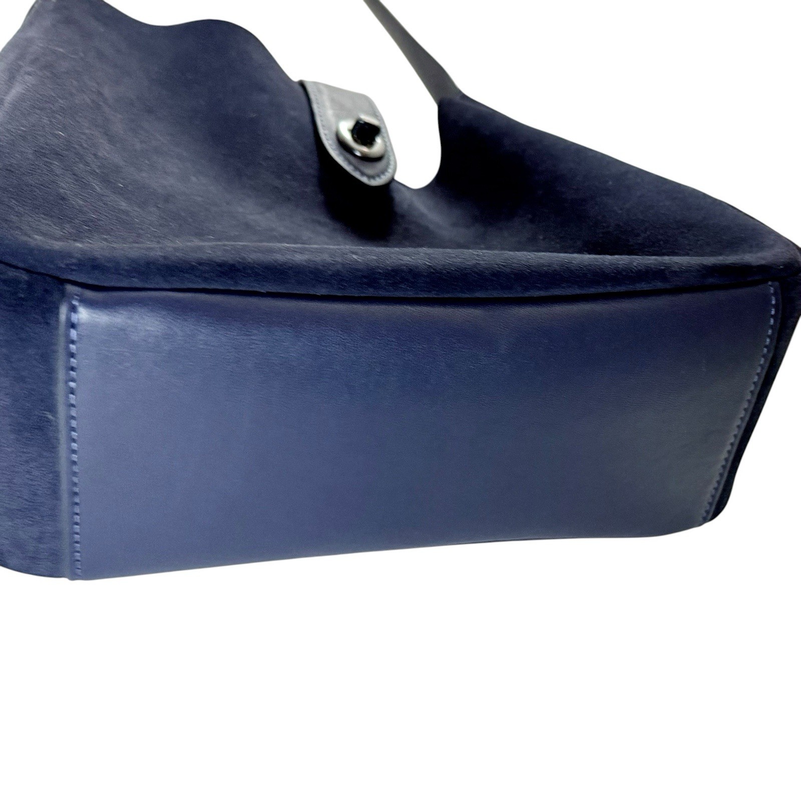 Coach Hadley Convertible Crossbody Bag Suede Leather Deep Blue