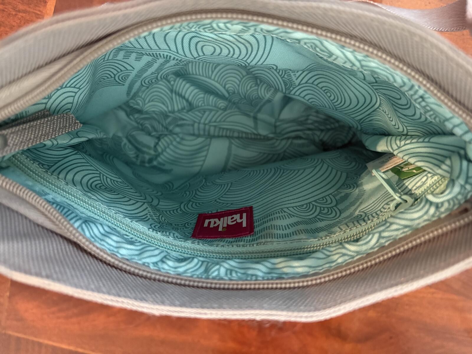 Haiku Gray Embroidered Crossbody Bag (9.5″× 2″× 10″)