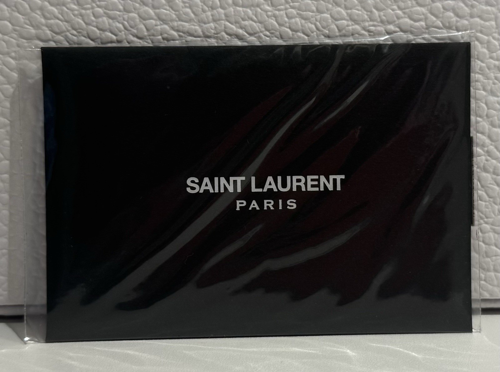 Saint Laurent Monogram Chevron Lambskin Cosmetic Pouch Black Italy Dust Bag