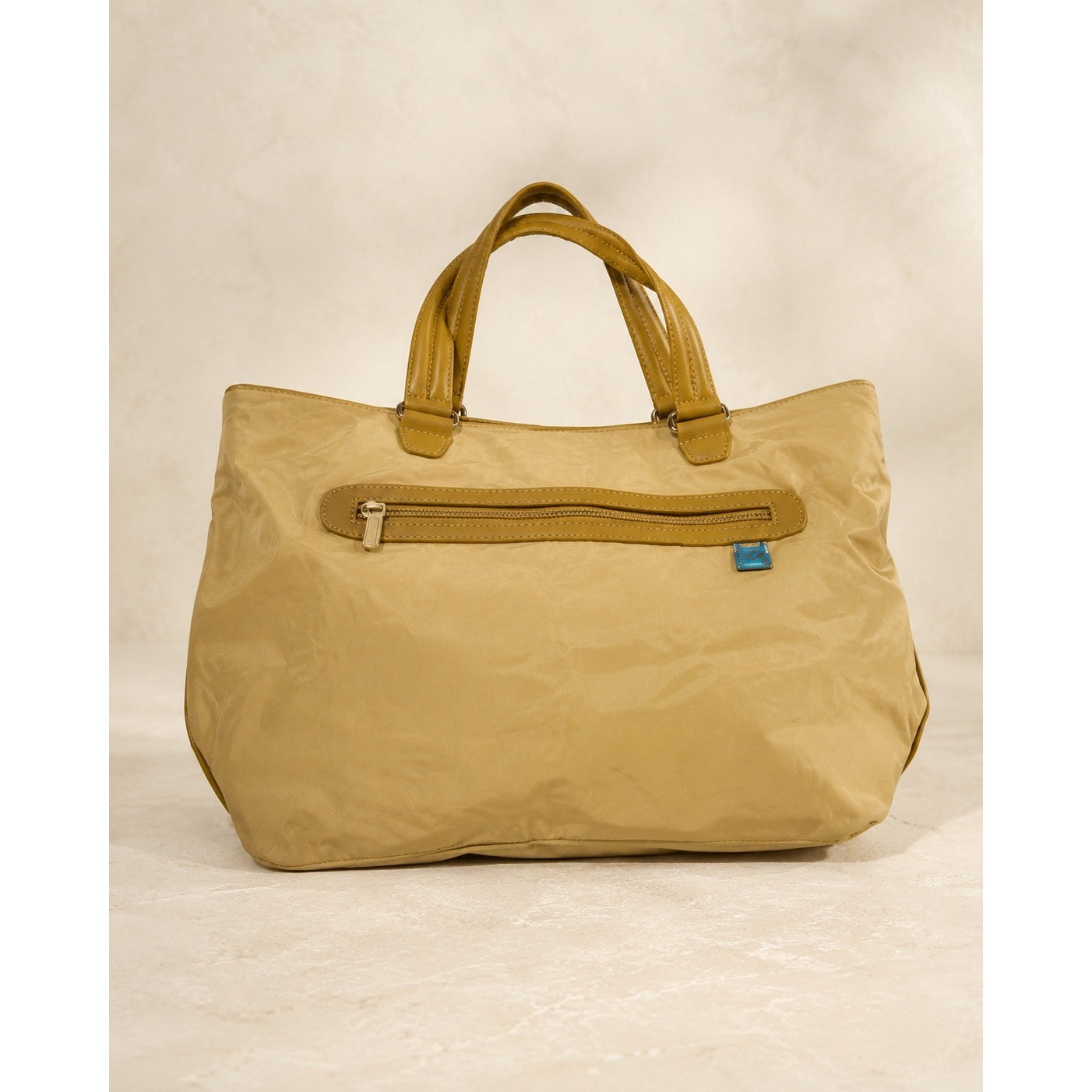 Vintage TUMI Beige Ballistic Nylon 25 in Travel Tote Leather Trim Pouch