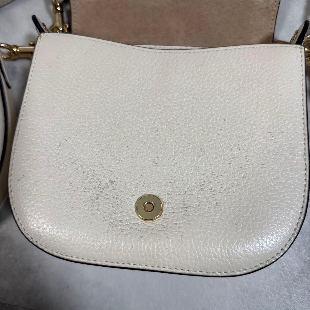 COACH Shoulder Bag C5685 Leather Chalk Auth Vintage From Japan
