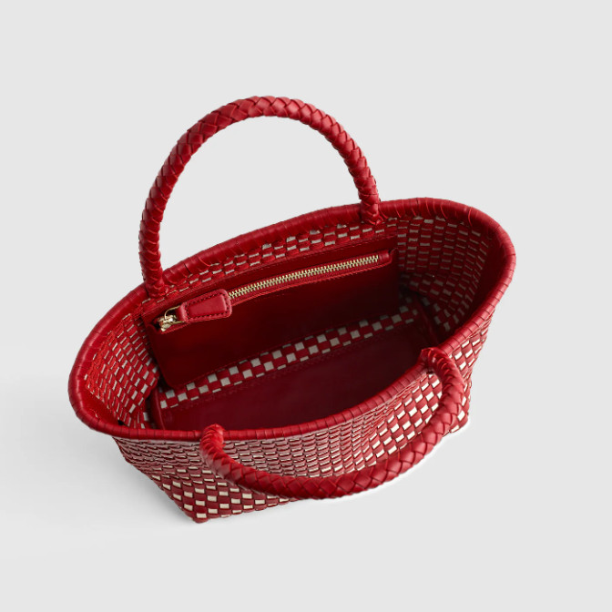 Madewell The Signature Woven Mini Tote Bright Ember Multi Raffia Handbag