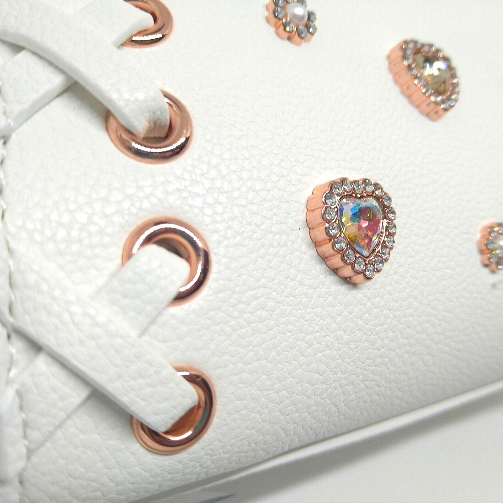 Samantha Vega 2WAY Shoulder Hand Bag Lace up Heart Bijou Mini white Japan New