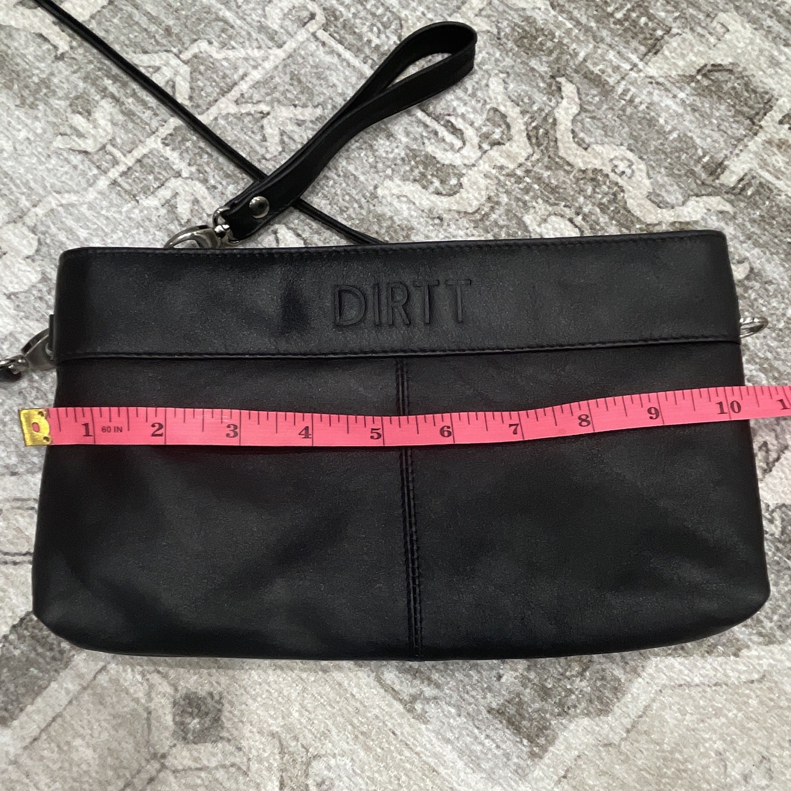 Derek Alexander Black Small Zip Top Silver Hardware removable crossbody strap