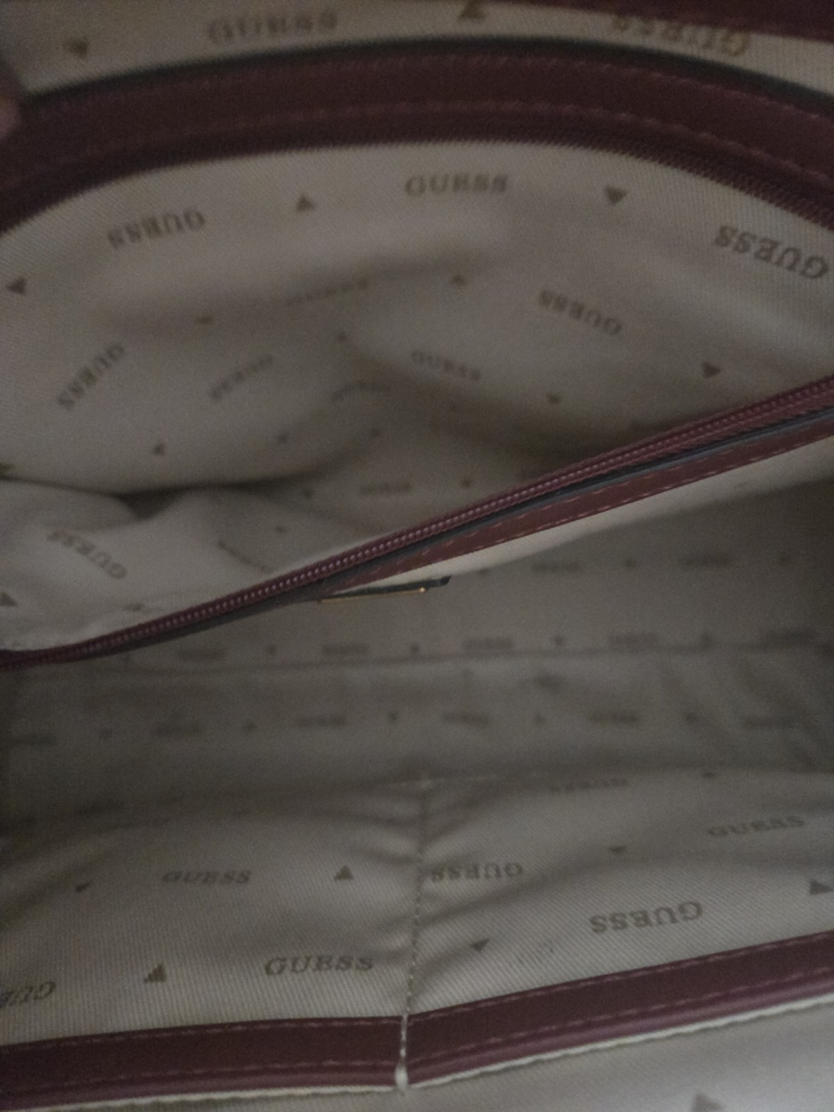 NWOT GUESS Silvana 4G Monogram Small Tote Bag Brown & Merlot Crossbody