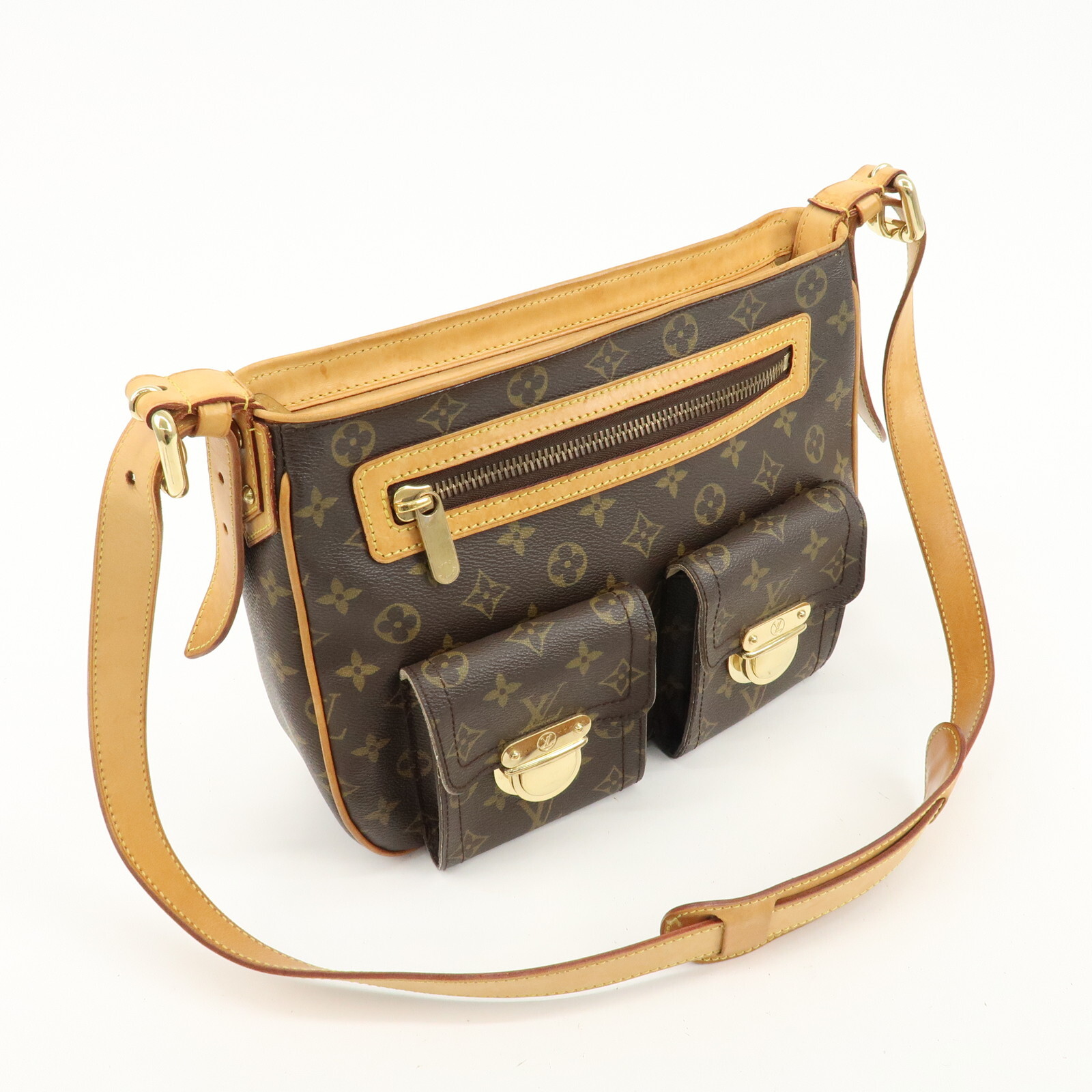 Louis Vuitton Monogram Hudson GM Shoulder Bag Brown M40045 Auth Used
