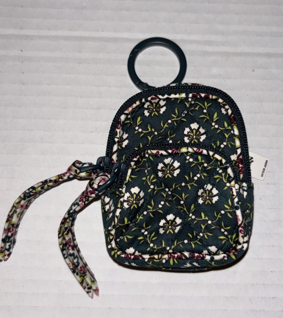 New Vera Bradley Bancroft Backpack Bag Charm Mistletoe Lattice