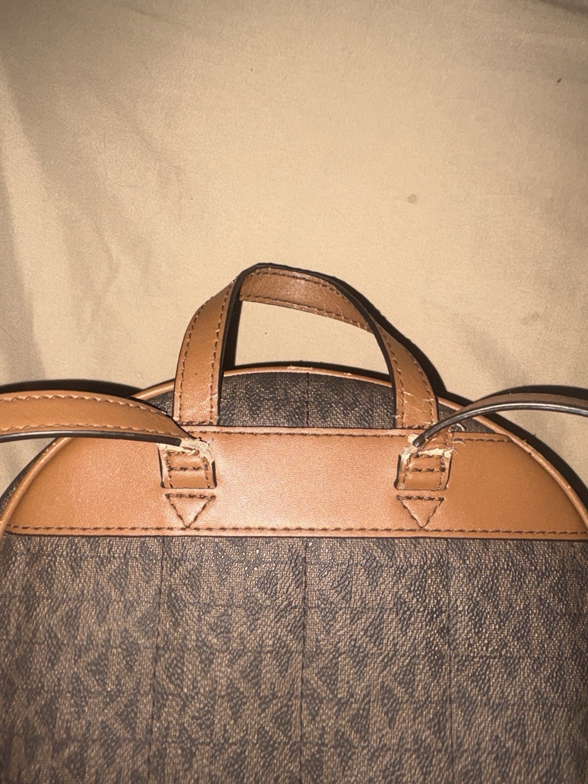 Michael Kors Brown Signature Backpack Purse – Good Condition