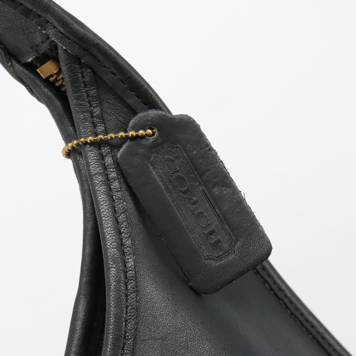 Coach Ergo Shoulder Bag Leather Black Gold Auth 183219A